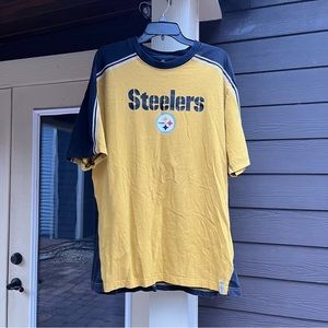 Steelers NFL mens spell out  logo t-shirt black/gold XL